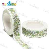 new 10pcslot 15mm x 10m floral wedding eucalypt leaves scrapbook paper masking adhesive washi tape washi tape set designer mask