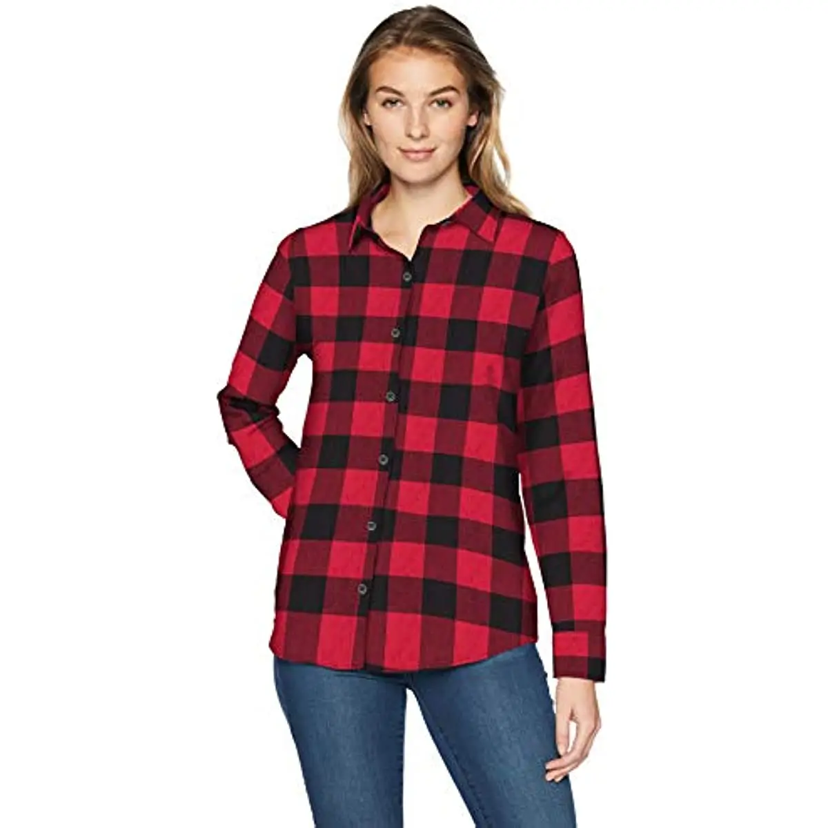 

Женская Классическая фланелевая рубашка в клетку с длинным рукавом