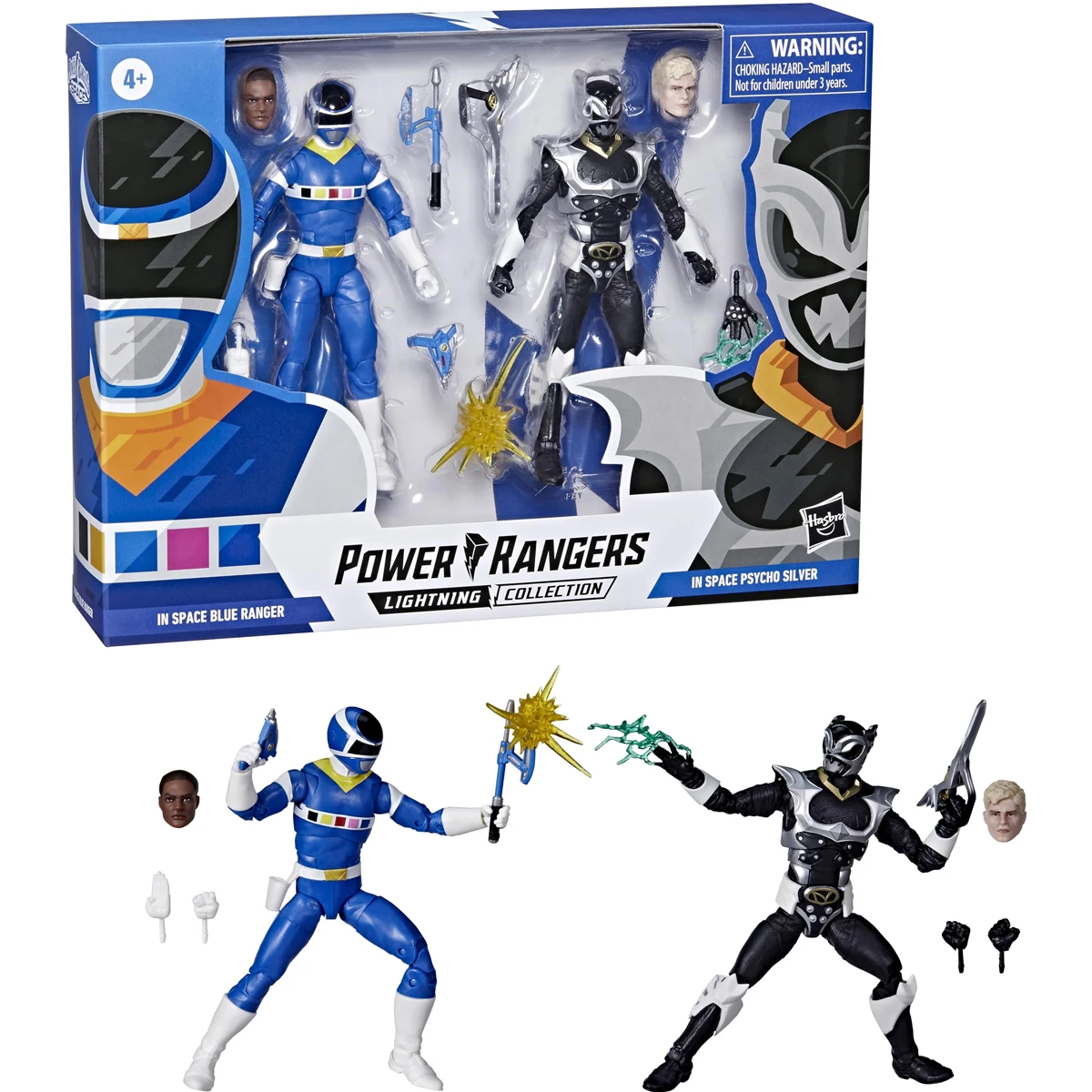 Hasbro Power Rangers Коллекция молний в космосе Blue Ranger Vs. Silver Psycho 2 упаковки 6-дюймовые