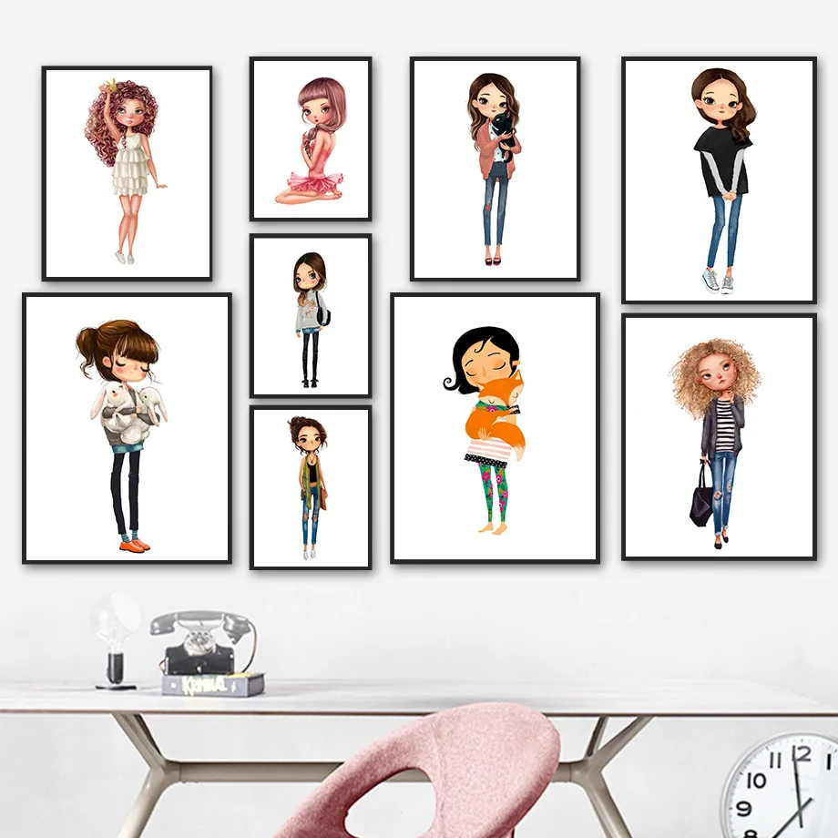 Женская Русалка блестящее платье пальто настенная Картина на холсте