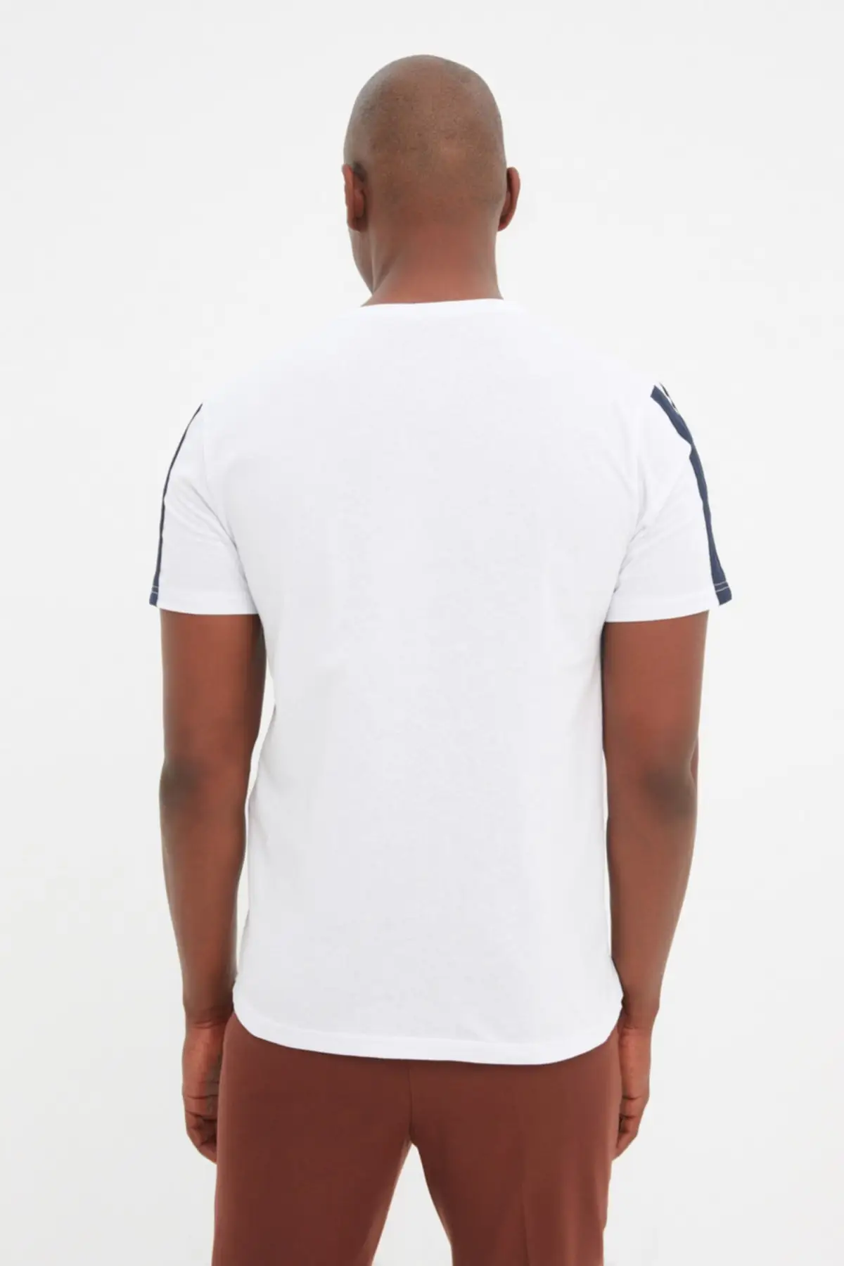 

Men's Regular Fit Short Sleeve Cycling Collar Stripe T-Shirt TMNSS22TS1914