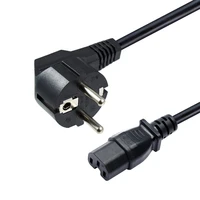 16a 250v high quality korea standards bend plug with iec 320 c15 groove tail 30 75mm power cord