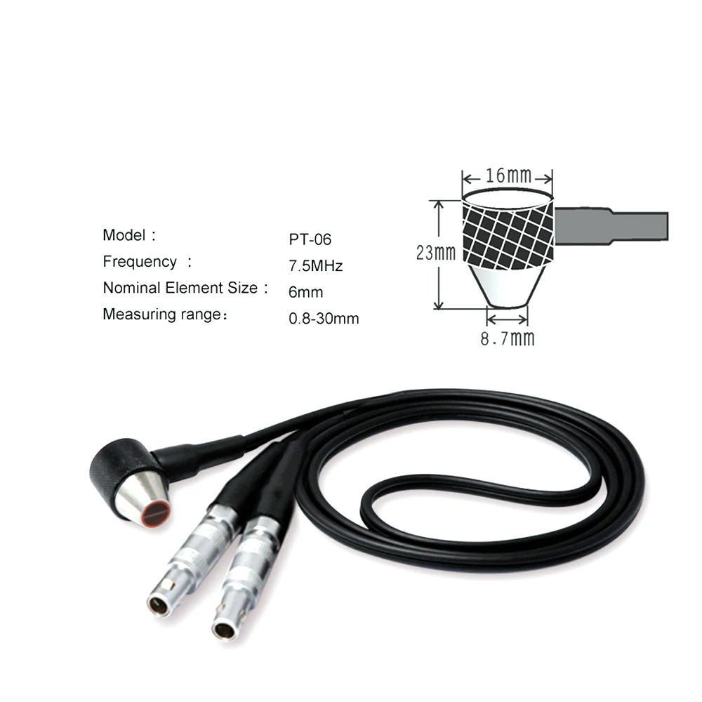 

YUSHI OEM LEMO 01 соединитель ультразвуковой толщины контактный датчик 7,5 МГц диаметром 6 мм для маленькой трубки