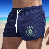 2022 maccabi tel aviv summer mens beach shorts classic male casual fashion board shorts seaside sport surfing solid color shorts