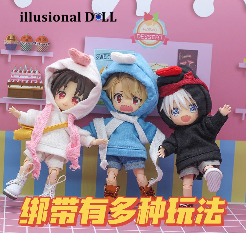

1/12 BJD Dolls Clothes Hoodies for 1/12 ob11 Molly BJD Doll Coat