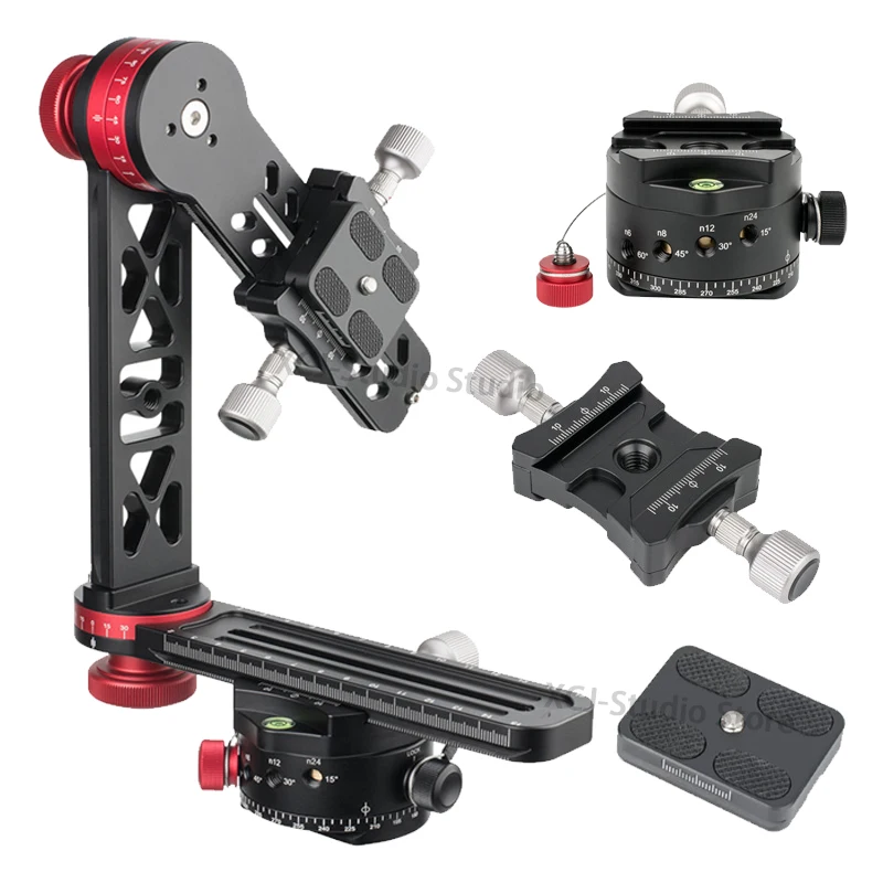 

CAVIX Professional 720 Degree Gimbal Tripod Head Panoramic with 3/8 Quick Release1/4''Screw Fixed Plate for DSLR Camera