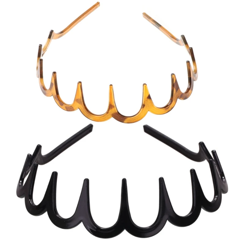 

Women Girls Zig-Zag Long Tooth Headband Plastic Resin Non-Slip Comb Hair Hoop