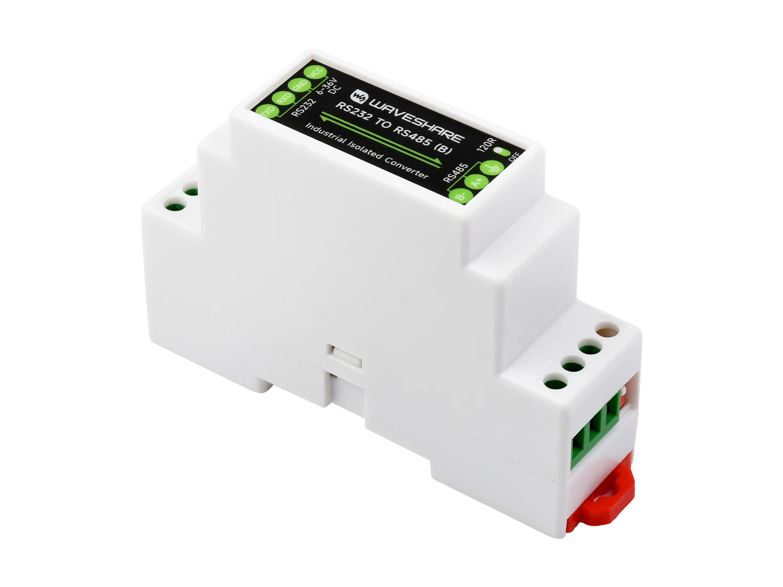 

WS RS232 To RS485 Converter (B), Active Digital Isolator, Rail-Mount support, 600W Lightningproof & Anti-Surge 6~36V DC