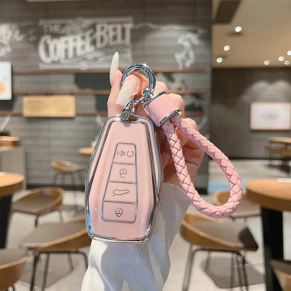 

Чехол для ключей Geely, брелок для ключей Geely Coolray 2024 X6, Emgrand Global Hawk GX7 Monjaro, аксессуары, чехол для ключей от автомобиля, женский подарок