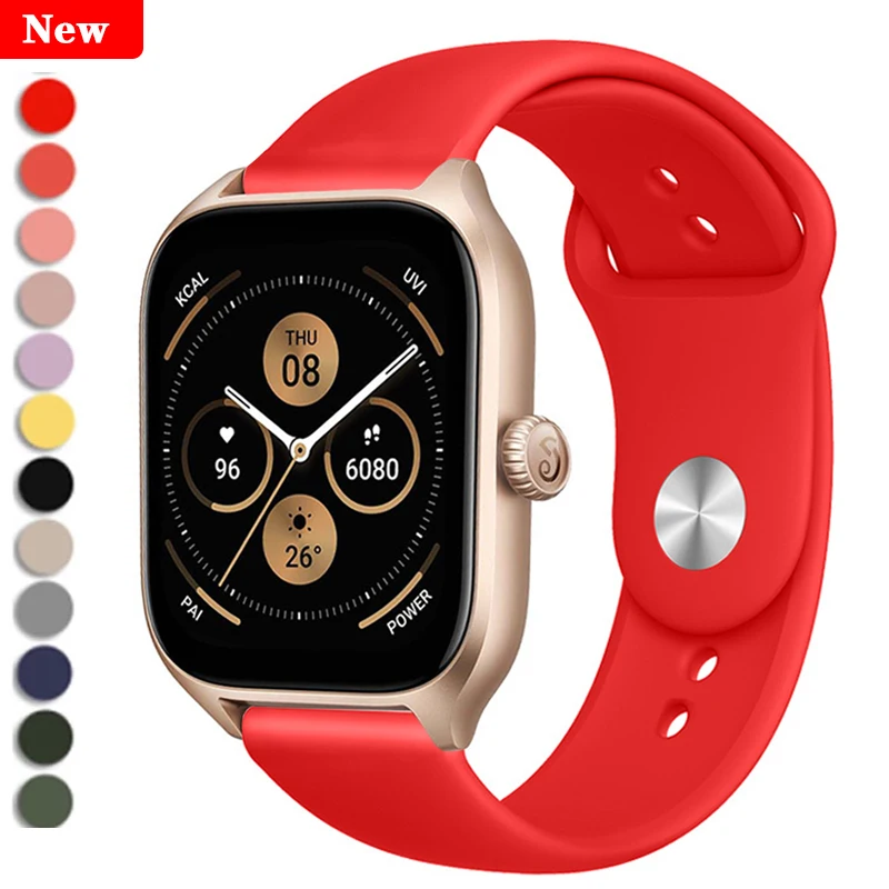 

22mm Silicone band For Amazfit GTS 3/4/2e/GTS2 Mini/GTR 42mm/47mm/GTR 3/3 Pro/2/2e/4 20mm Watch Sport Bracelet Amazfit bip strap