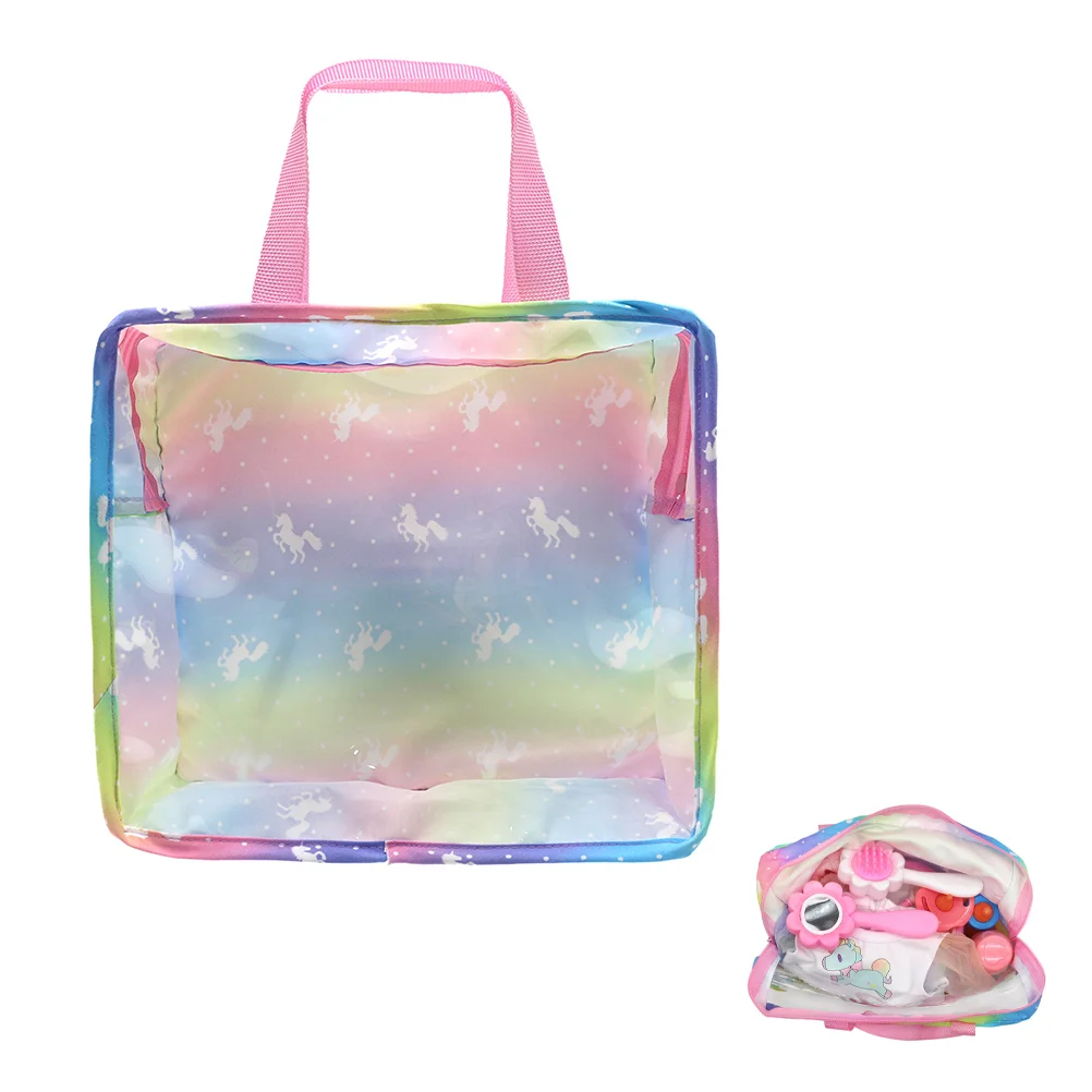 

Tote Bag Portable Hand Clear Makeup Organizer Accessory Girls Storage Cloth Multi-function Bottle Travel Plush clothes