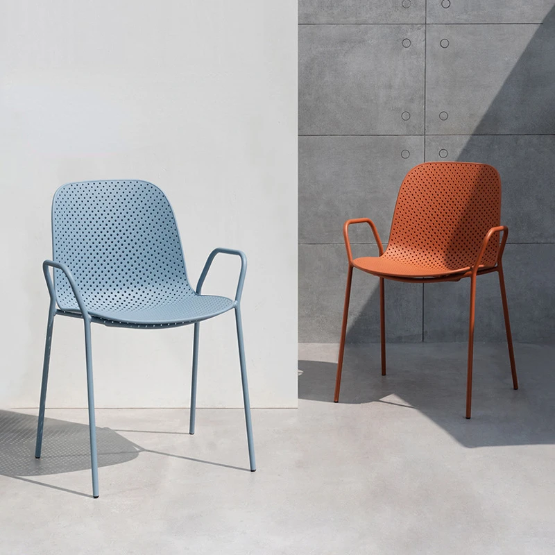 

Wrought Iron Dining Chair Minimalist Home Modern Kitchen Furniture Dining Chairs Personality Design Villa Garden Outdoor Chair