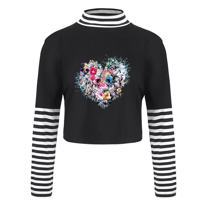 

Модная фальшивая футболка в стиле Харадзюку, модная футболка из двух частей, корейские простые черные топы большого размера в стиле унисекс...