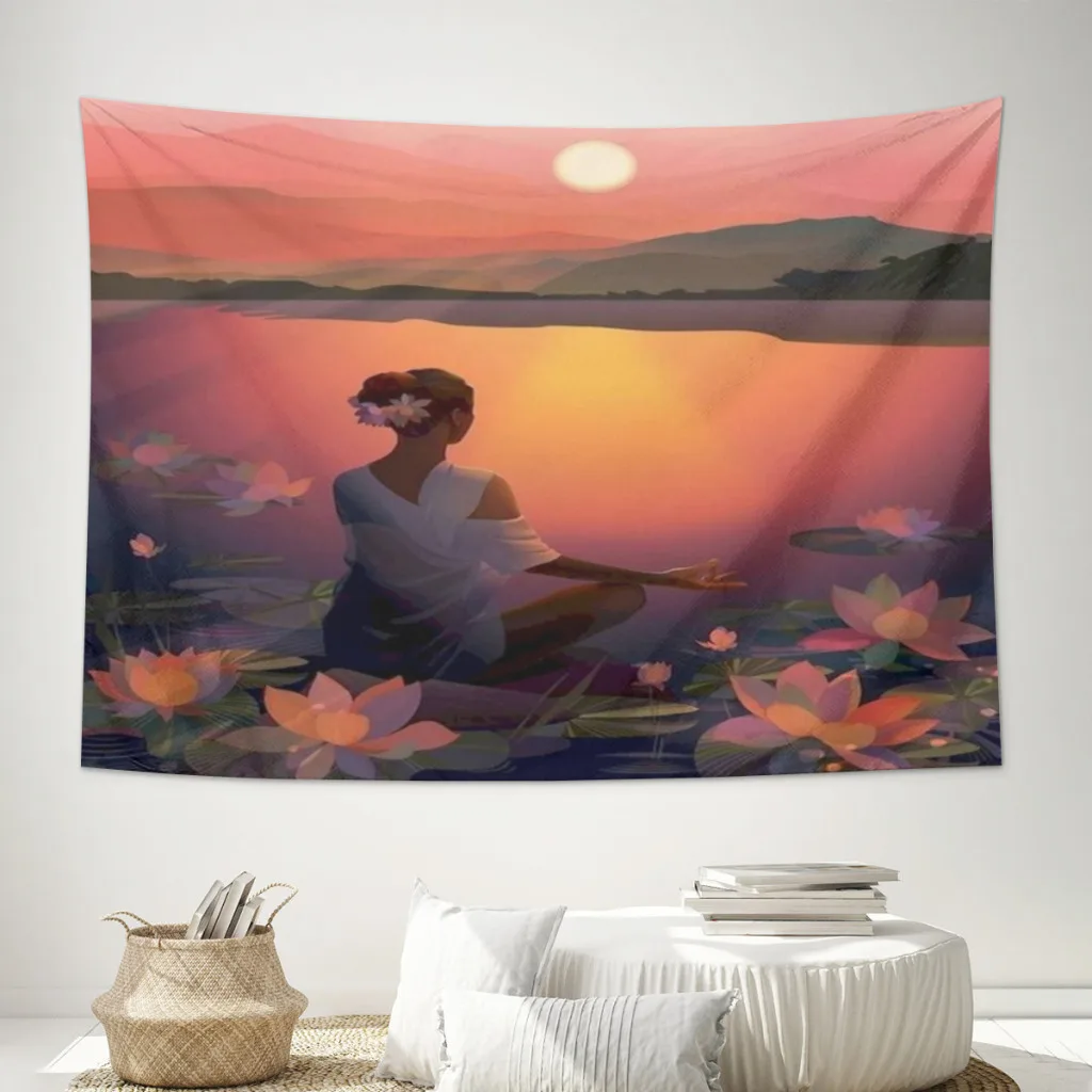 

Landscape-Pattern Large Fabric Wall Covering Meme Tapestry Aesthetic Bedroom Decor Carpet Background Cloth Yoga Mats