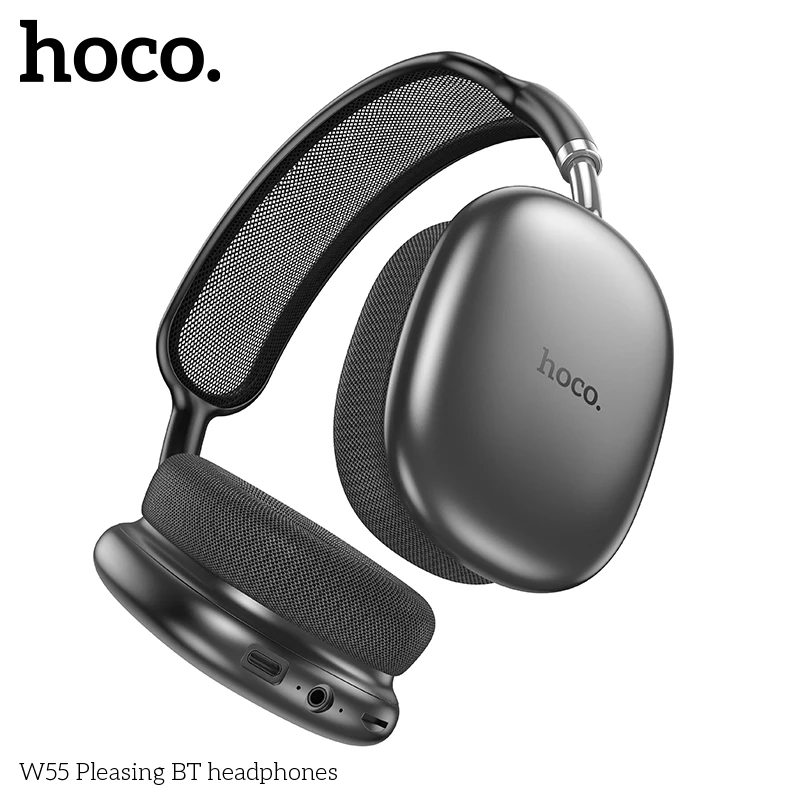 Фото HOCO W55 Наушники-вкладыши Bluetooth Беспроводные музыкальные наушники Микрофон Hi-Fi Аудио гарнитуры Стереозвук Спортивные наушники 40 мм AUX TF №1