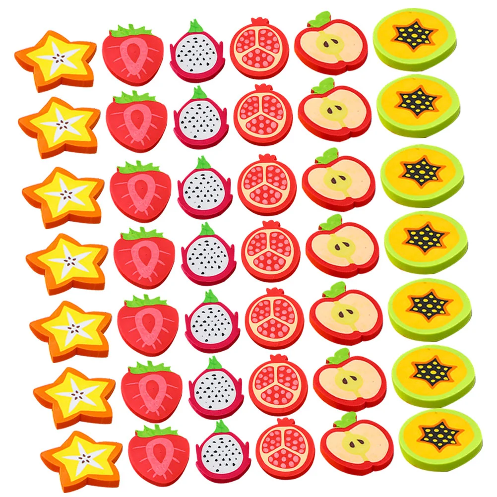 

Bulk Erasers Mini Fruit Kids Delicate Adorable Erasers Cartoon Model Portable Office Gift