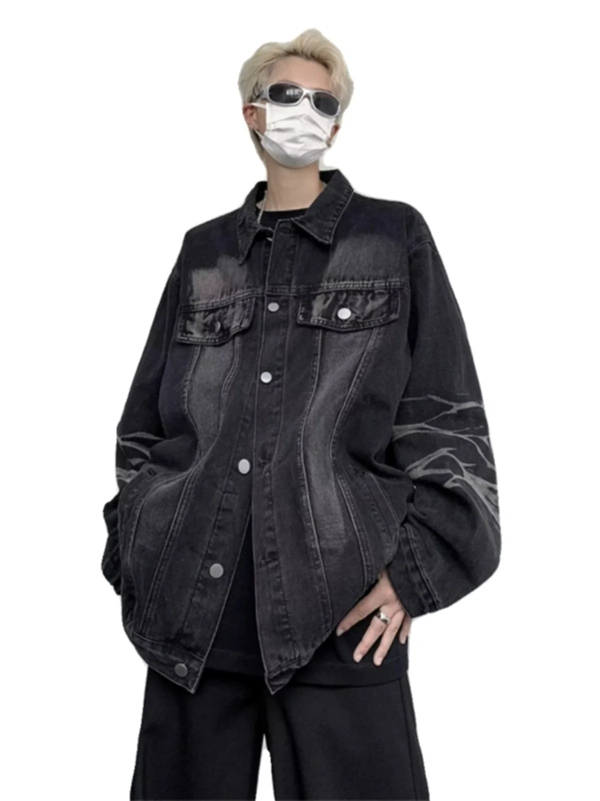 Американский модный бренд потертое джинсовое пальто мужская весенне-осенняя