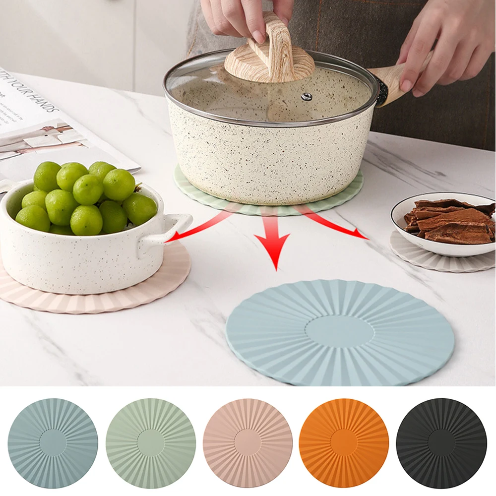 

Meal Placemats Insulated Teacup Mat Non-Slip Round Heat Resistant Mat Pot Holder Kitchen