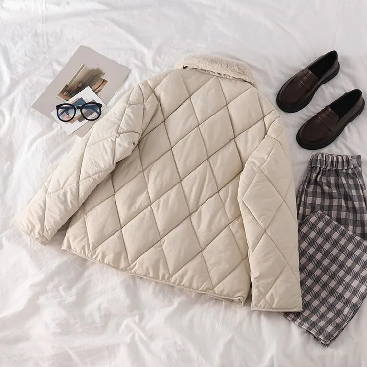 New Women M-2XL Cotton Clothes Jacket Fashion Solid Thick Warm Winter Coat Casual Cotton-padded Parkas Outwear Korean style