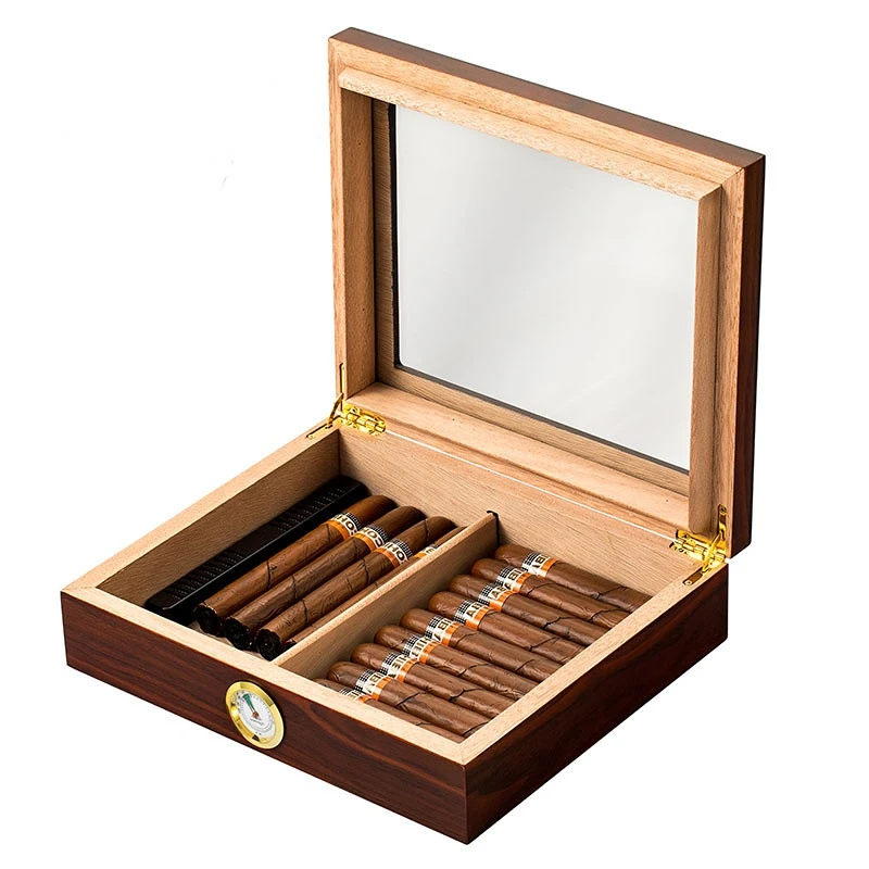 Cigar Humidor Cuba Large Capacity Cedar Wood Humidor with Constant Temperature Cigar Storage