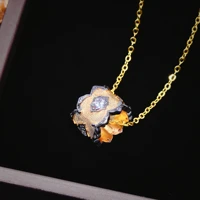 foydjew italian vintage jewelry design golden geometric pendant necklaces lady retro elegant carved flowers necklace for women