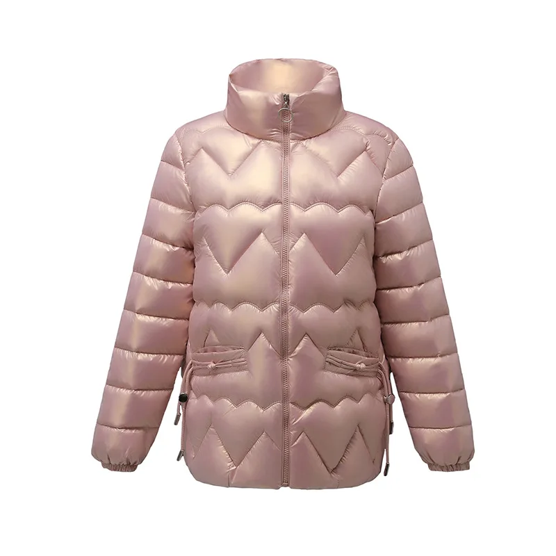 Winter Casual Solid Short Down Cotton Jacket Women Warm Fall Parkas Korean Fashion Lightweight Zip Jackets