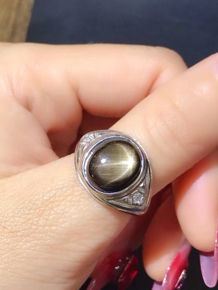 Роскошное кольцо со звездами и искусственным сапфиром для мужчин 2 карата 10 мм * 12