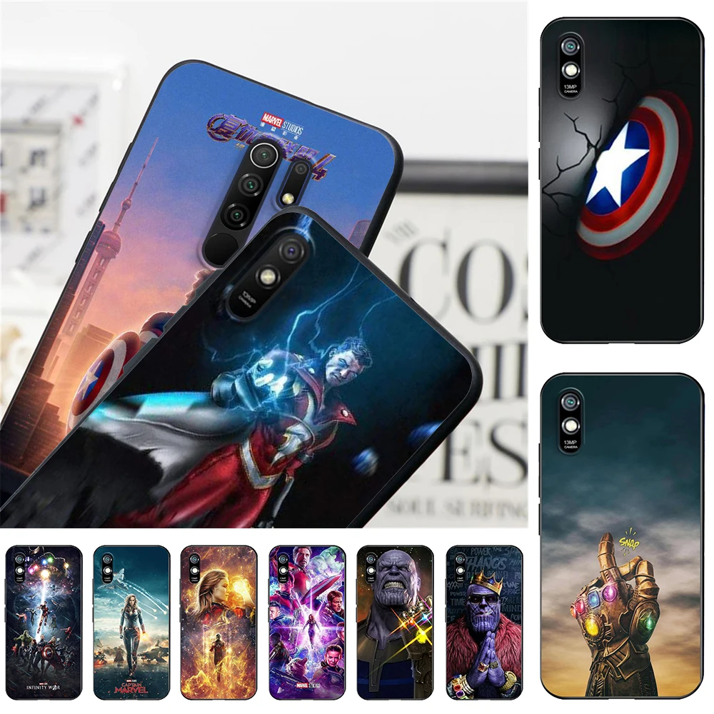 

Marvel Superheroes The Avengers 4 Silicone Case for Xiaomi 6 8 9 9T 10 10T 11 Lite Pro Ultra 8SE 9SE 10i 10S Back Cover