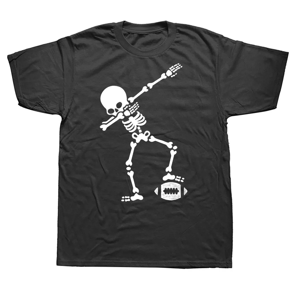 

Dab Dabbing Skeleton Rugby Football Cotton Short Sleeve Oversized Funny T Shirt Graphic Harajuku Hip Hop T-shirt Streetwear