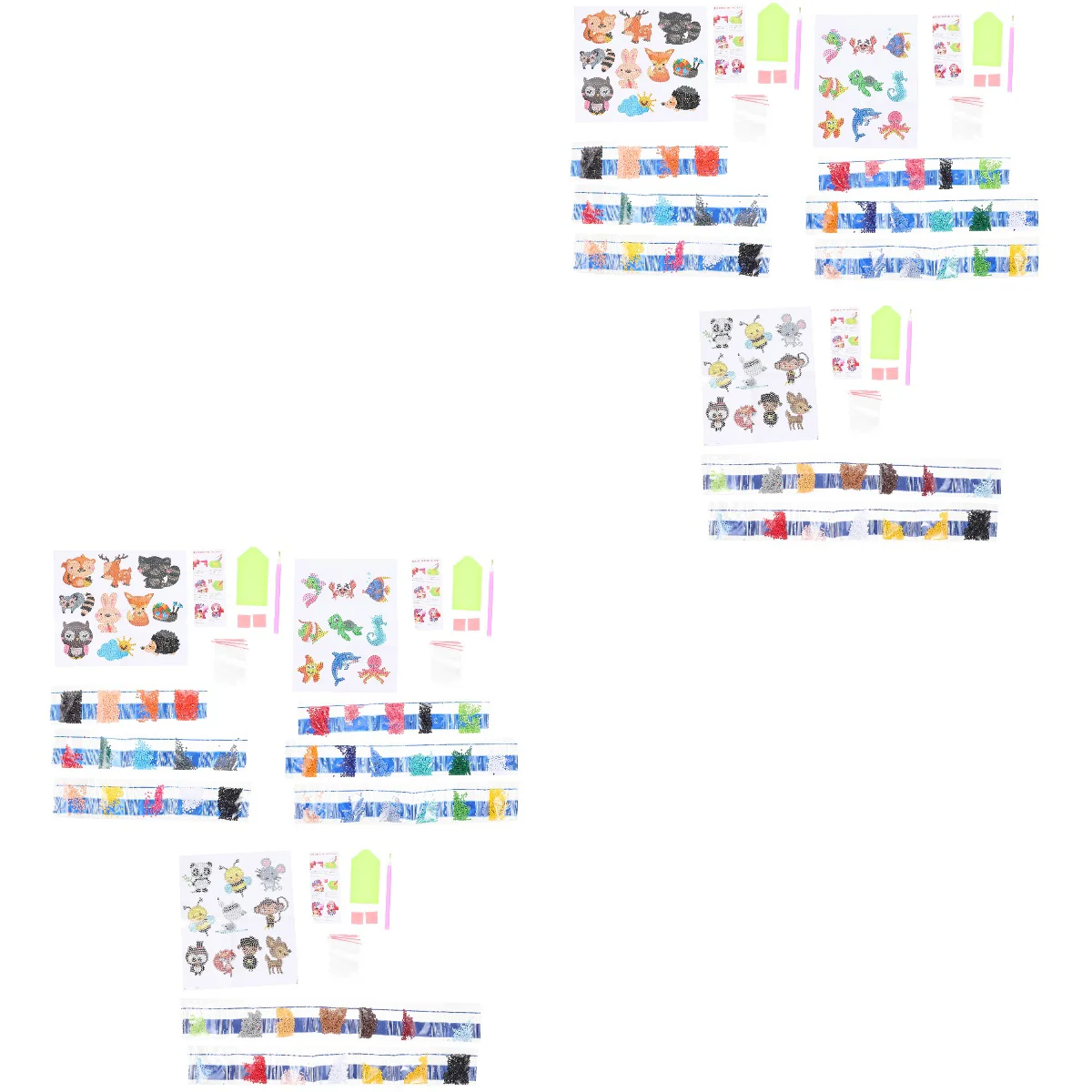 

6 Sets Lovely Diamond Drawing Diamond Sticker Kids Painting Gift Lovely Sticker Party Prop
