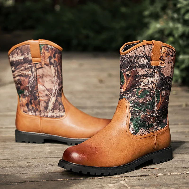 Высококачественные модные ковбойские сапоги на платформе дизайнерские