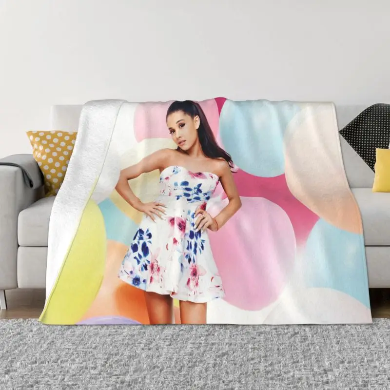 

Мягкое Флисовое одеяло Ariana Grande в виде рок-рулона, весеннее теплое фланелевое одеяло для дивана в американском стиле, для улицы