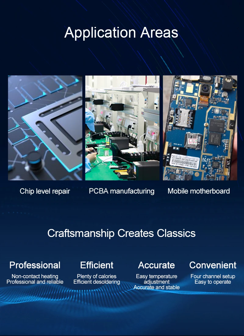 QUICK 861 Pro Интеллектуальная паяльная станция с горячим воздухом интеллектуальным