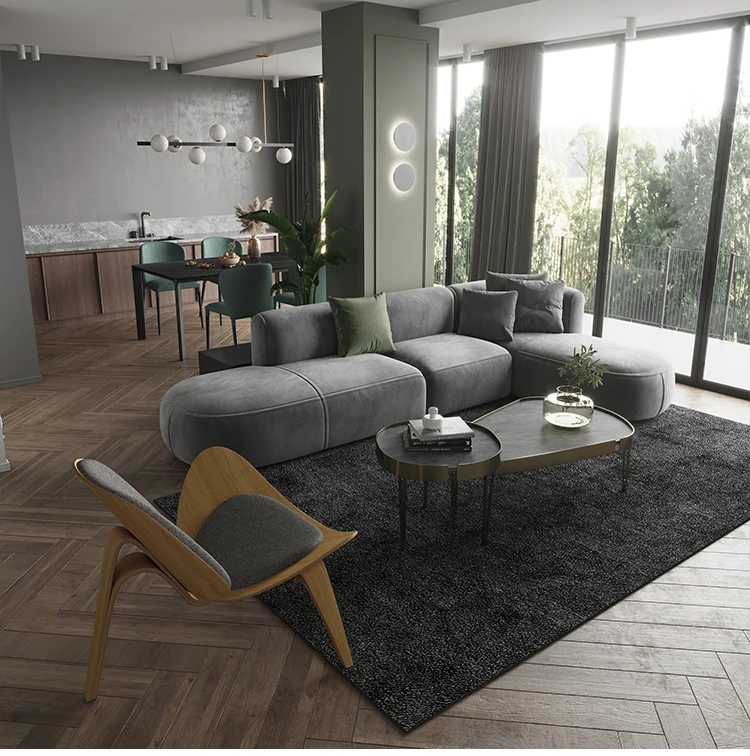 

Household living room sofa light luxury sofa cloth sofa flannelette sofa simple modern three person sofa living room