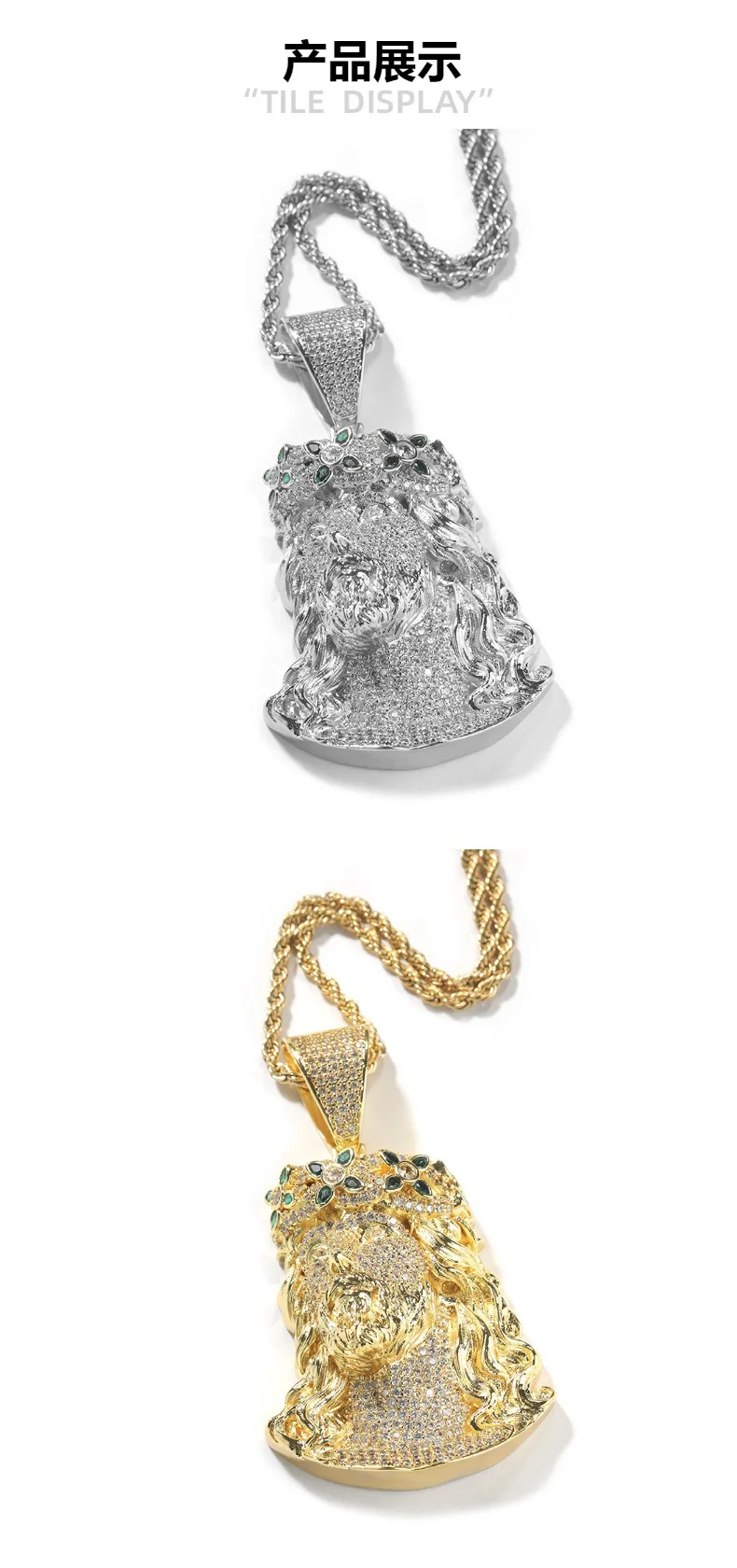 Фото Большая фигурка CZ в форме блестящего Bing Iced Out кулон ожерелье рок-рэпер модные ювелирные изделия в стиле хип-хоп BP317 №3