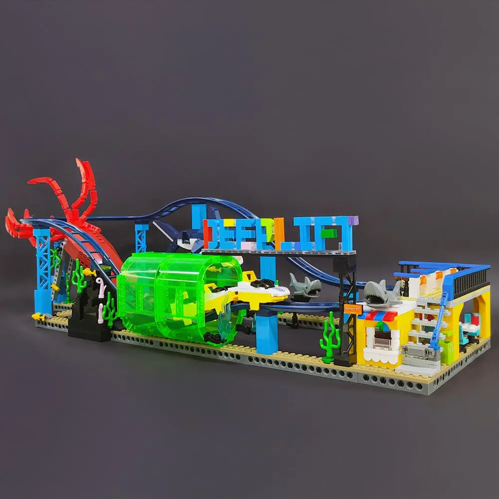 

JIESTAR Underwater Paradise Ideas Deep Lift Car Adventure Amusement Park Moc Model Building Blocks Toys for Kids Gifts 37400