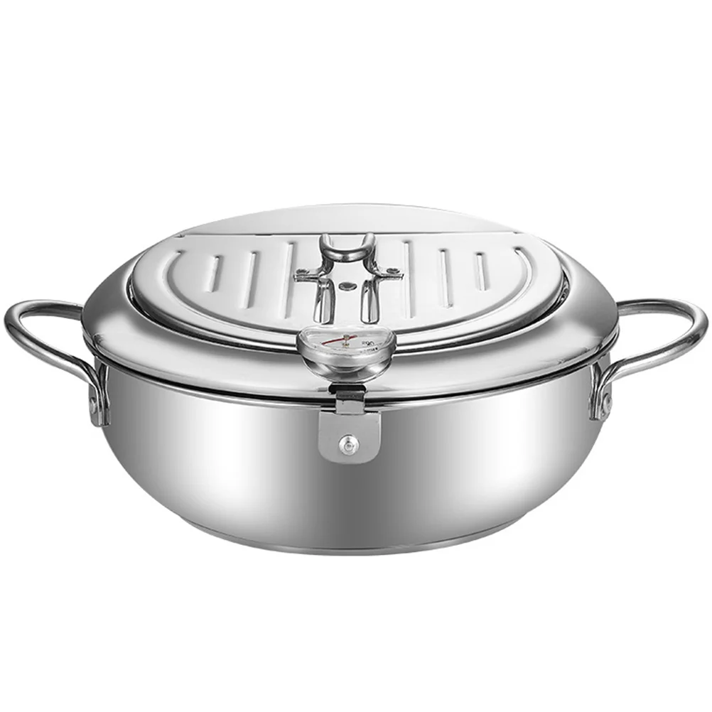 

Fryer Pot Frying Deep Tempura Japanese Stainless Steelstyle Pan Cookware Mini Oil French Fries Lid Pot， Small Stick Filtration