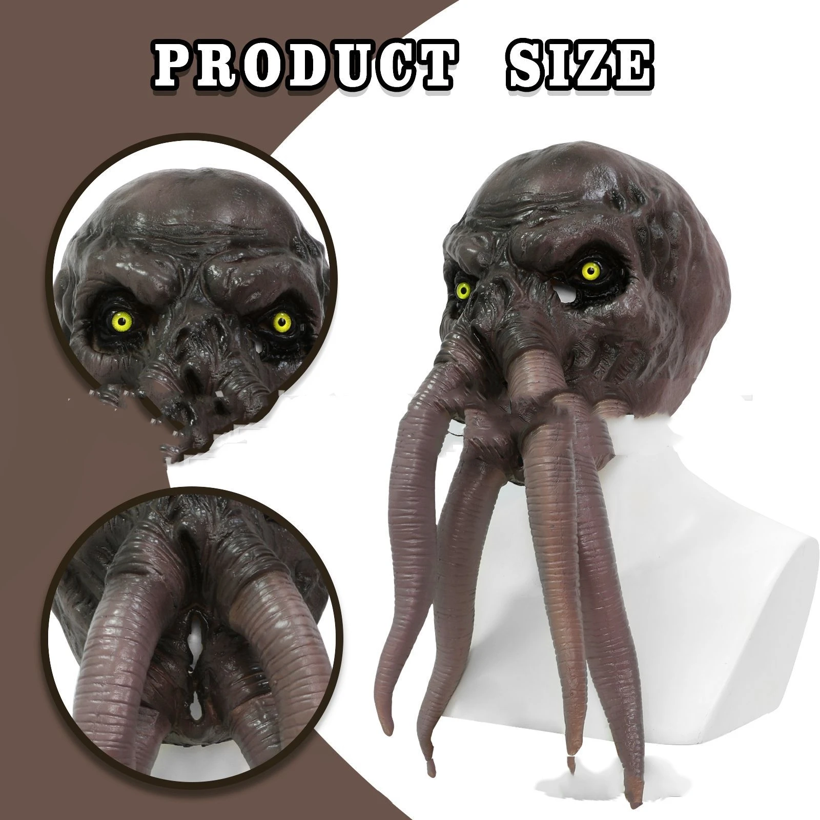 Игра Baldur's Gate Illithid латексная маска раздуманная голова Хэллоуин косплей