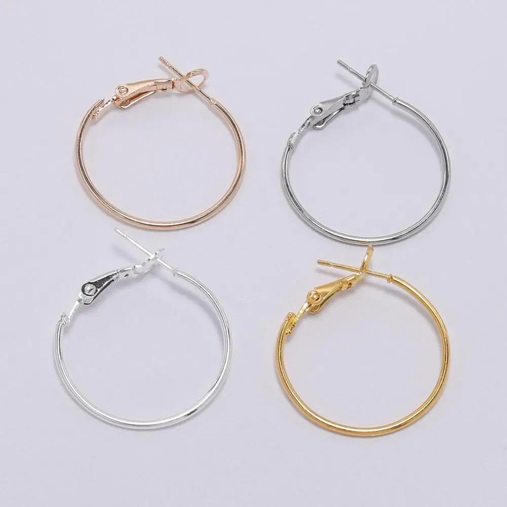 

10Pcs/Lot 30 40 50 60 70mm Gold Round Big Hoop Earrings Accessories Exaggerated Hoop Ear For DIY Jewelry Making Finding
