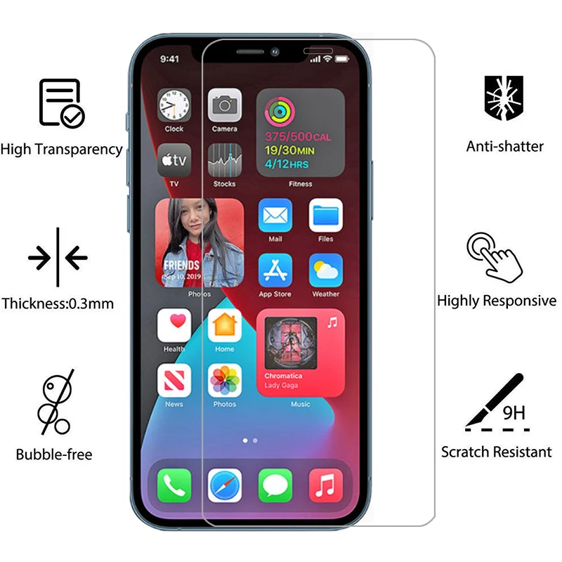 Фото Защитное закаленное стекло для Apple iPhone 12 Pro Max Mini, защитная пленка для экрана iPhone 12, 12 Pro, 12 Pro Max, 12 Mini, пленка для iPhone. №2