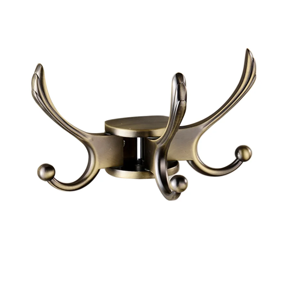

Coat Hook Rotation Three Hooks Zinc Alloy Wall Hanger Towel Bathroom Robe Accessories