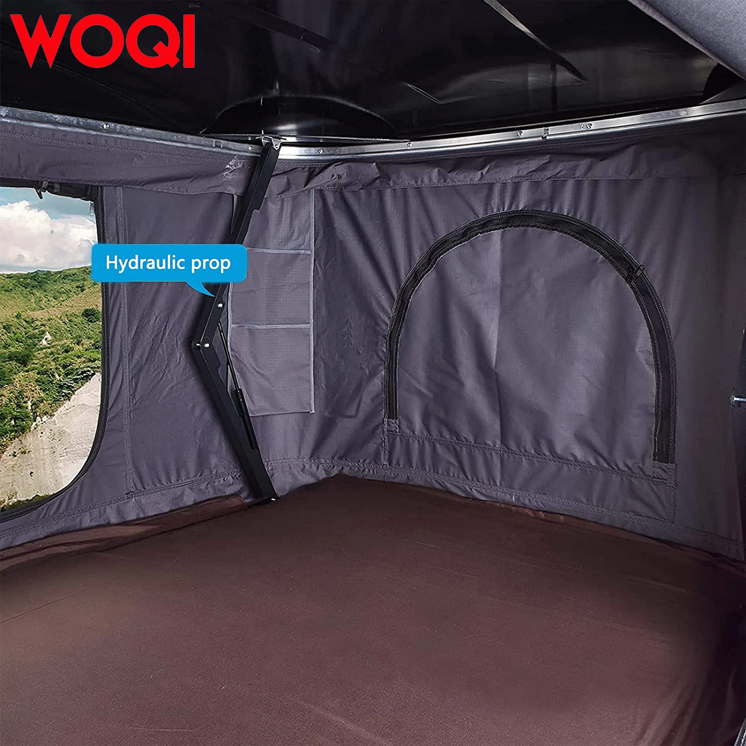 Фото Палатка для кемпинга на крыше автомобиля WOQI с жестким корпусом, складная, для внедорожников и пикапов, для активного отдыха на природе №3