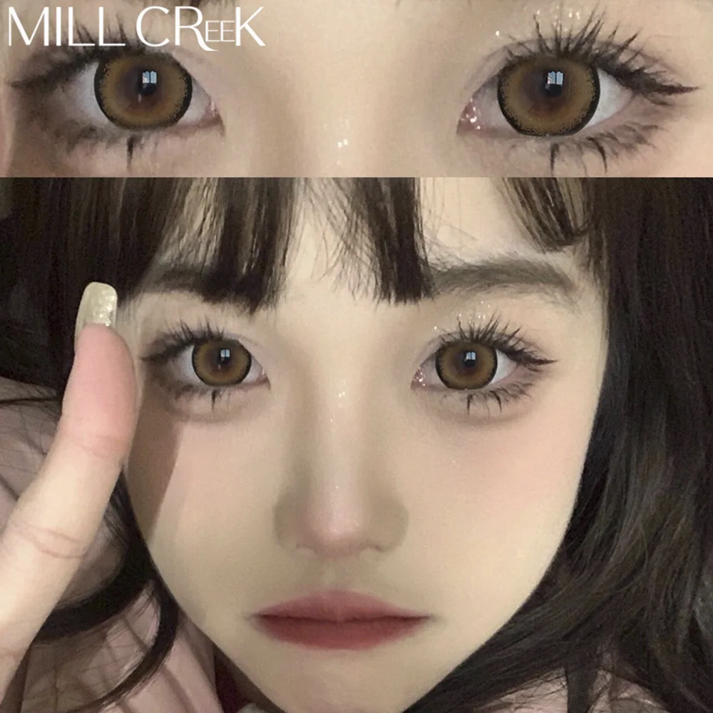 

MILL CREEK 1 Pair Colored Lenses for Eyes High Quality Soft Brown Lens Purple Lens Eye Makeup Contact Lenses Beatuy Pupil Yearly