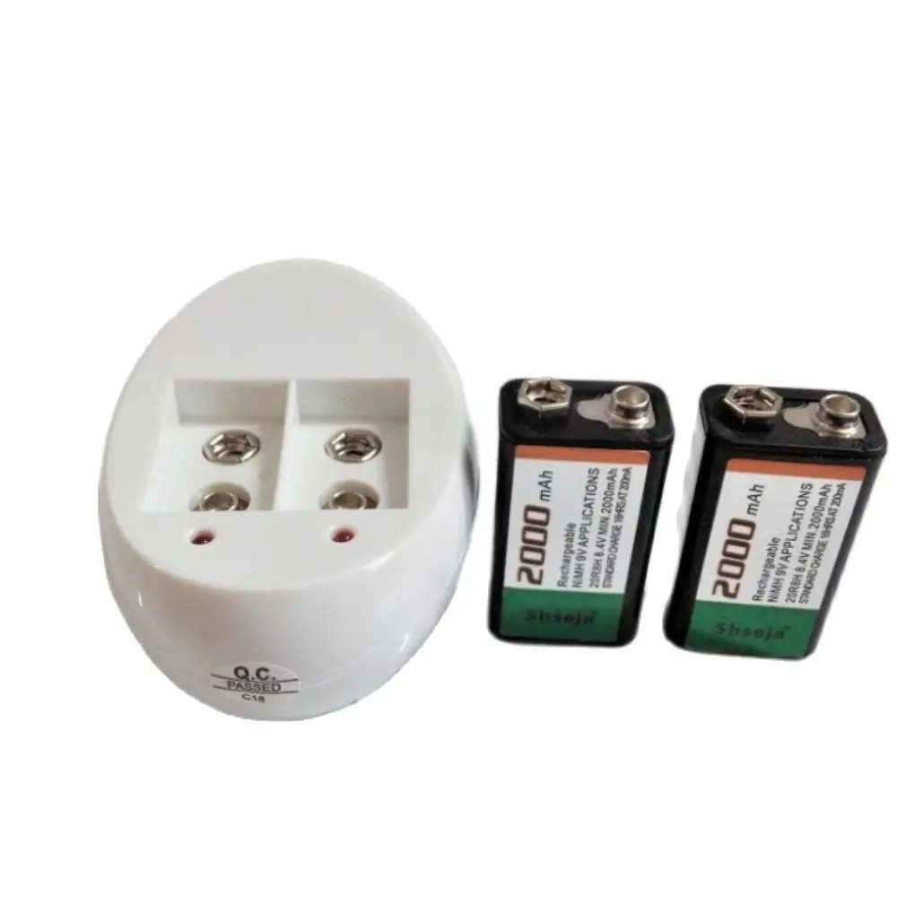 SHSEJA 2PCS large capacity 2000mAh 9V Ni-MH rechargeable bat