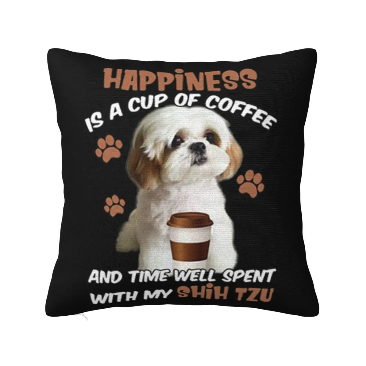 Счастье - это кофе 028 время хорошо вращается с моим ши-тцу дешевая распродажа