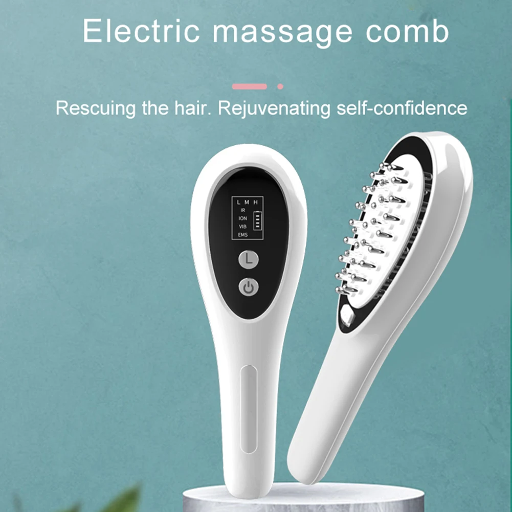 

Phototherapy Massage Comb Electric Scalp Massager Head Acupuncture Brush Headache Stress Relief Light Therapy Prevent Hair Loss