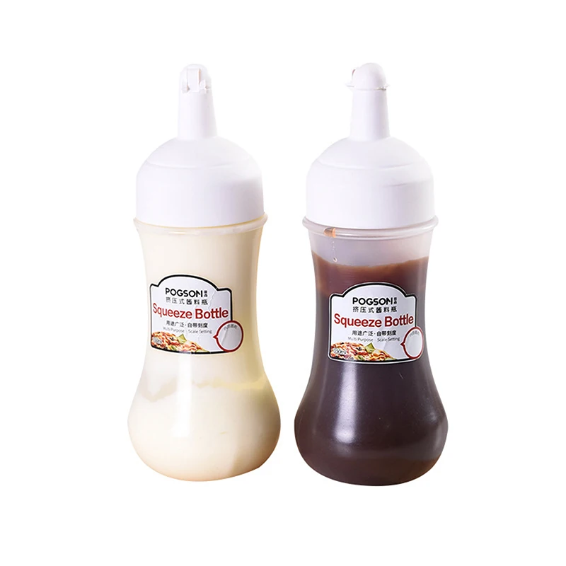 

350ML Sauce Squeeze bottle Five Hole Plastic Ketchup Bottle Sauce Honey Dispenser Container Olive Oil Bottles Kitchen Condiment