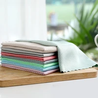 5pcs reusable kitchen anti grease wiping rags glass cleaning cloth microfiber fish scale rag home washing dish cleaning towel