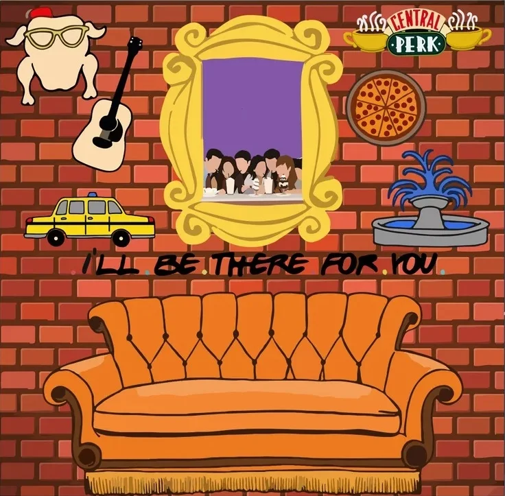 

Red Brick Wall Sofa Coffee Shop Photography Backdrop 80s 90s Friends Central Perk Pub Party Photo Background Booths Studio Props
