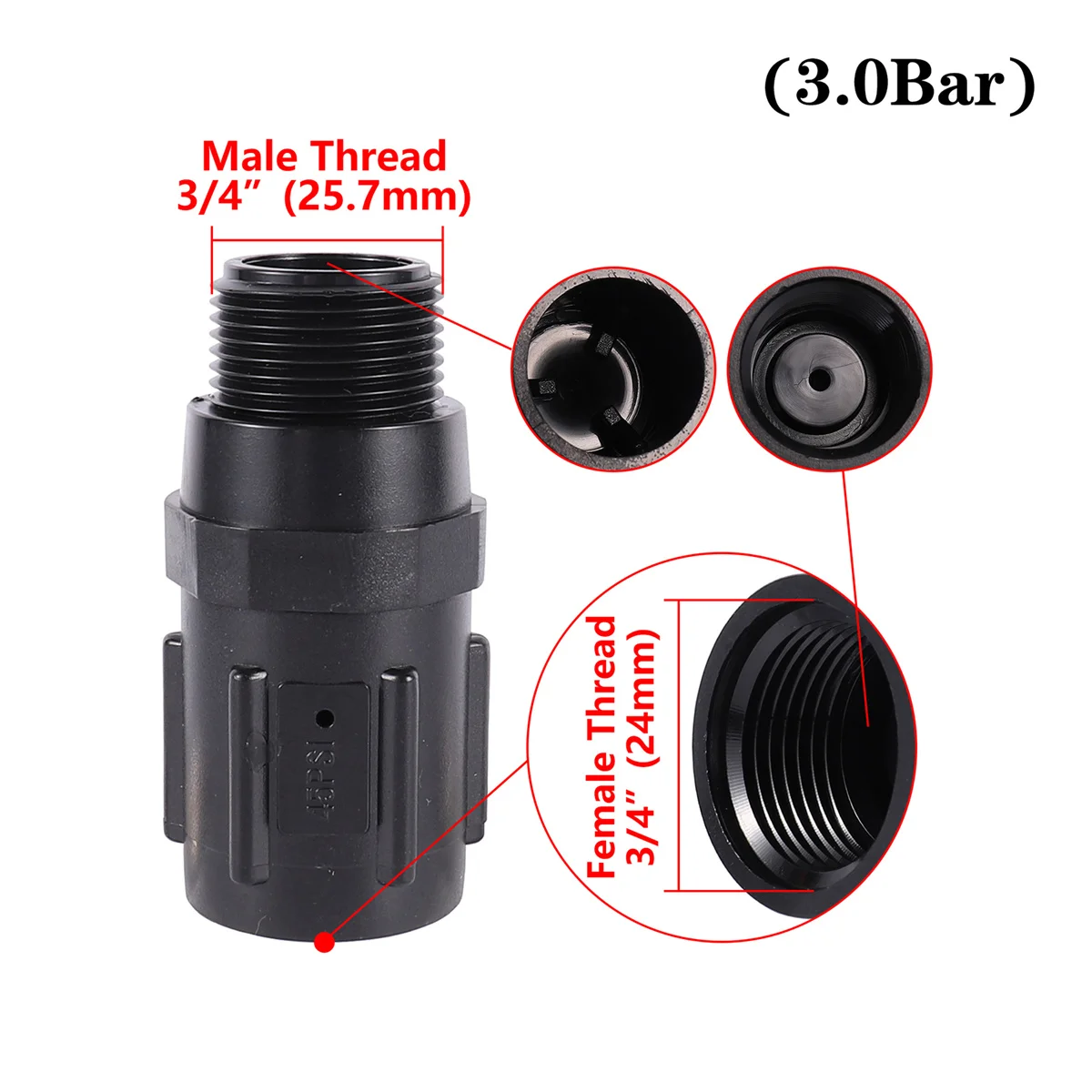 

Клапан регулирования давления для капельного орошения с внутренней/наружной резьбой BSP 3/4 дюйма, DN20 15/20/25/30/45 PSI, клапан низкого давления для капельного орошения